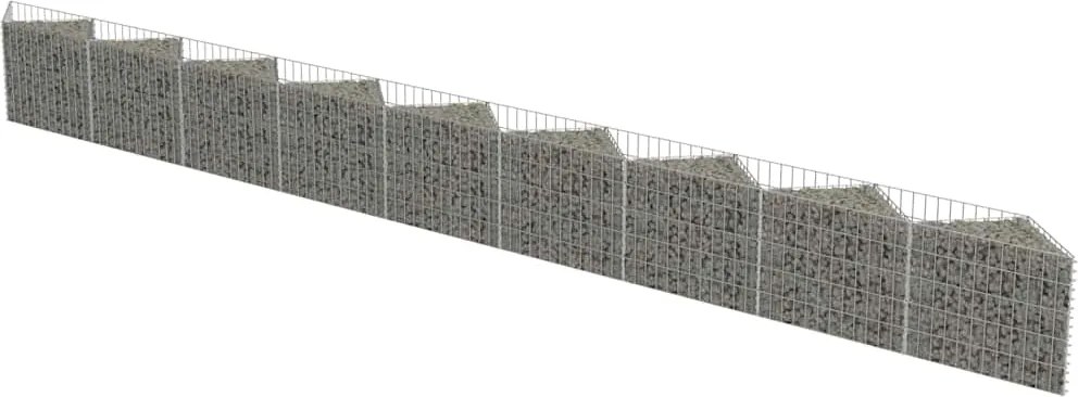 vidaXL horganyzott acél gabion fal 630 x 30 x 50 cm