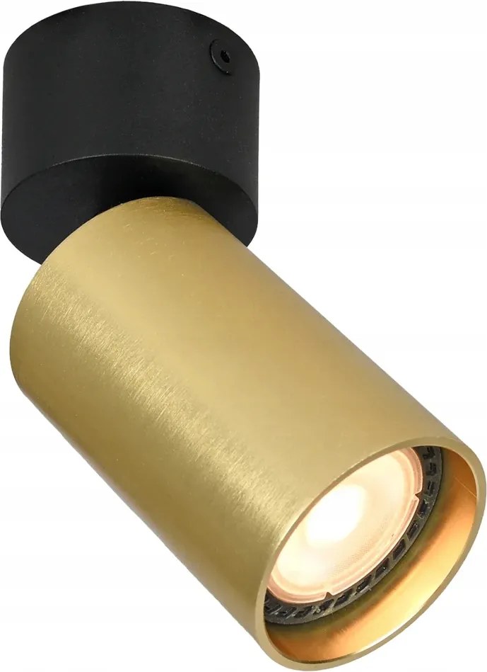Mennyezeti spotlámpa fekete arany mozgatható cső hálószoba nappaliba Italux
