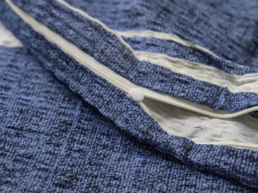 Krepp ágynemű Renforcé pamutból KÉK VONAL kék Ágyneműhuzat mérete: 70 x 90 cm | 140 x 200 cm