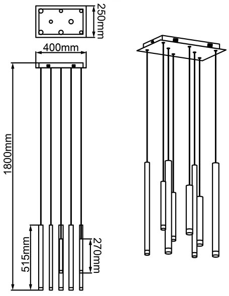 Brilliant - LED kábeles dimmelhető függeszték CEMBALO LED/32W/230V króm/fekete/barna