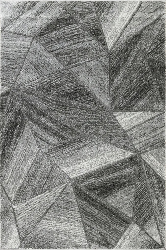 Szürke Krémszínű Szőnyeg Háromszögekkel, Márvány Mint Felix Szoba Nappaliba 140x190 cm