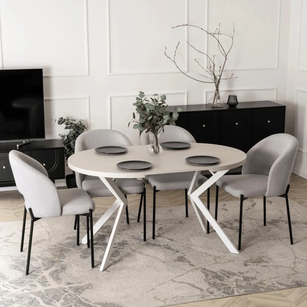 Stół LUGO Rozkładany 90-190 cm Kaszmir/Biały