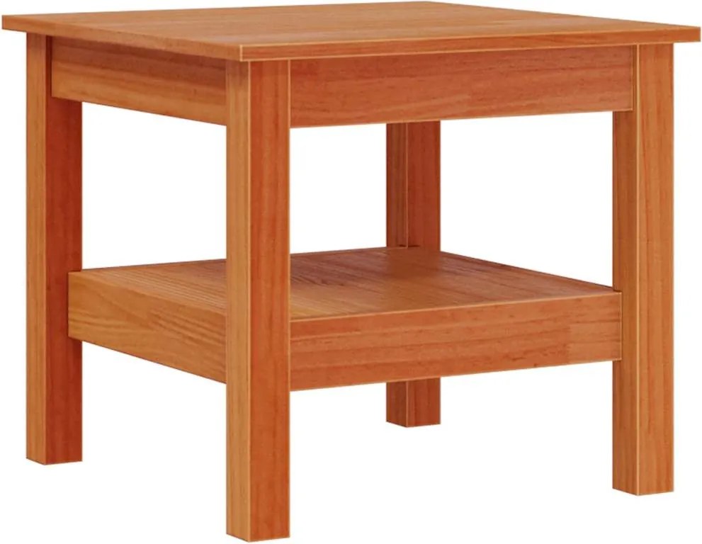 vidaXL viaszbarna tömör fenyőfa dohányzóasztal 45x45x40 cm