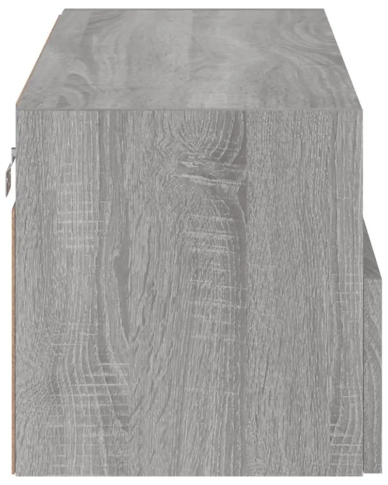 szürke sonoma színű szerelt fa fali TV-szekrény 80 x 30 x 30 cm