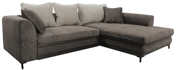 Kihúzható LAGOA L-alakú jobb oldali sarokgarnitúra tárolóval taupe/szürke