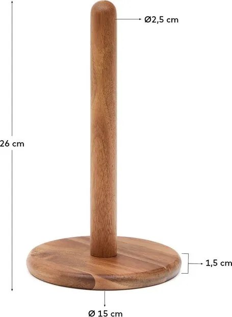 Natúr színű fa papírtörlő tartó ø 15 cm Nukha – Kave Home