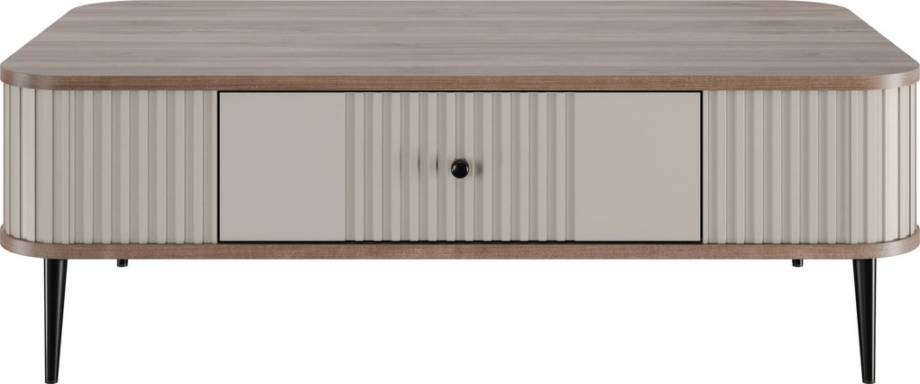 Vesper dohányzóasztal fiókkal 103x60 cm - kasmír / dió / fekete lábak