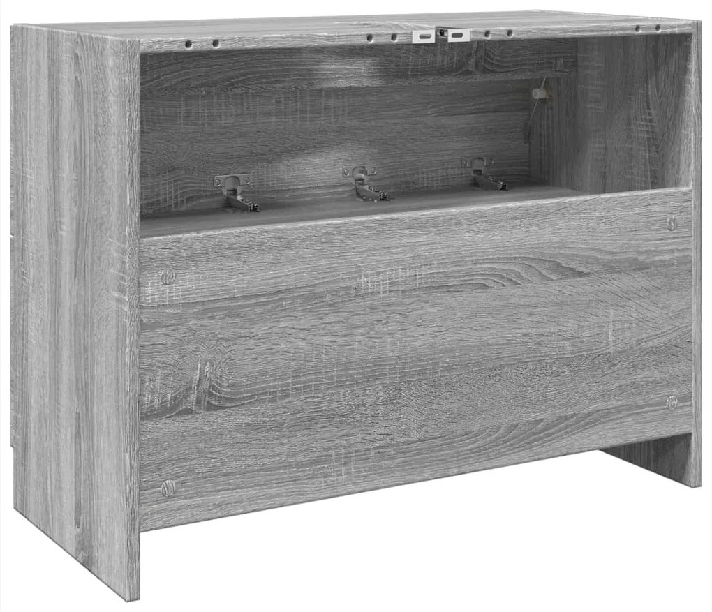 szürke sonoma színű szerelt fa mosdószekrény 78 x 37 x 59 cm
