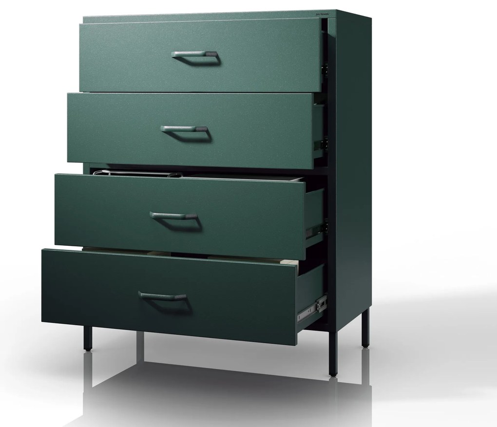 Komód CARLA, 800 x 1015 x 400 mm, Modern:  palack zöld