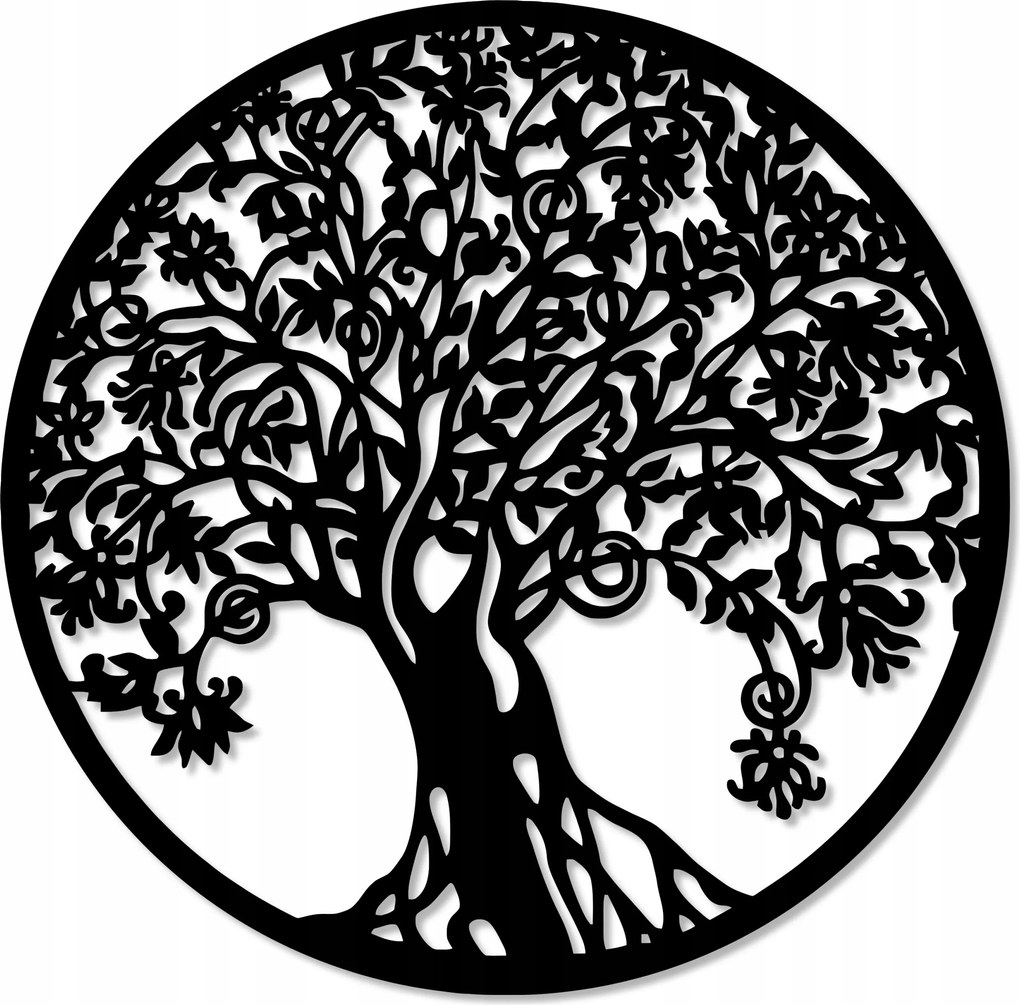 Fali Dekoráció Az Élet Fája Falpanel 40cm Áttört Moha Alap Kép