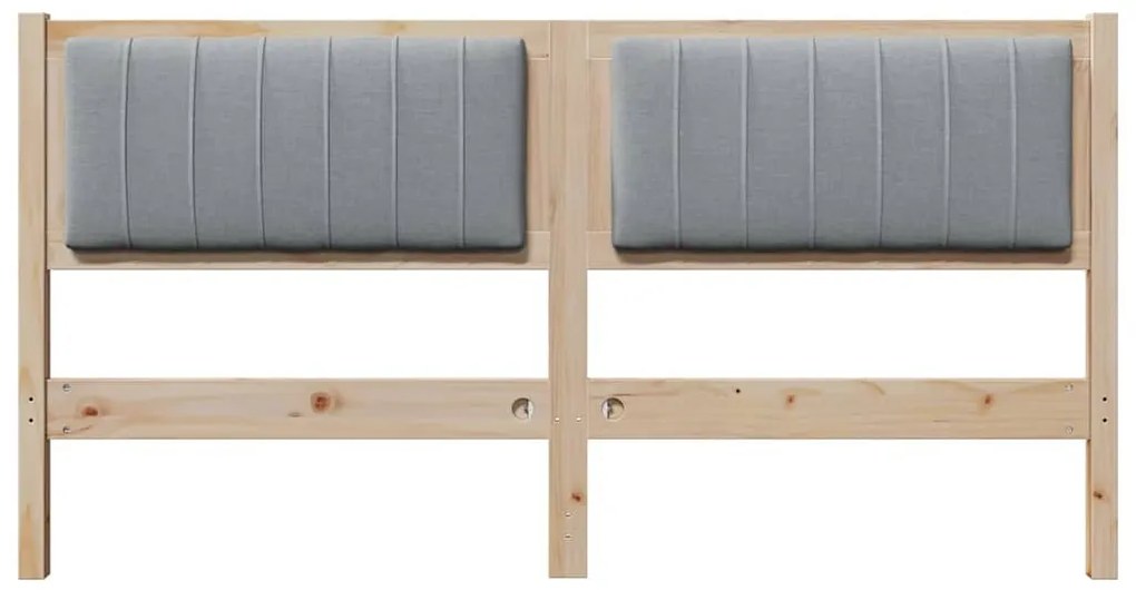 Kárpitozott fejtámla fejtámlával Barna 150 cm Tömör fenyőfa