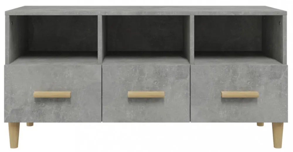 betonszürke szerelt fa TV-szekrény 102 x 36 x 50 cm
