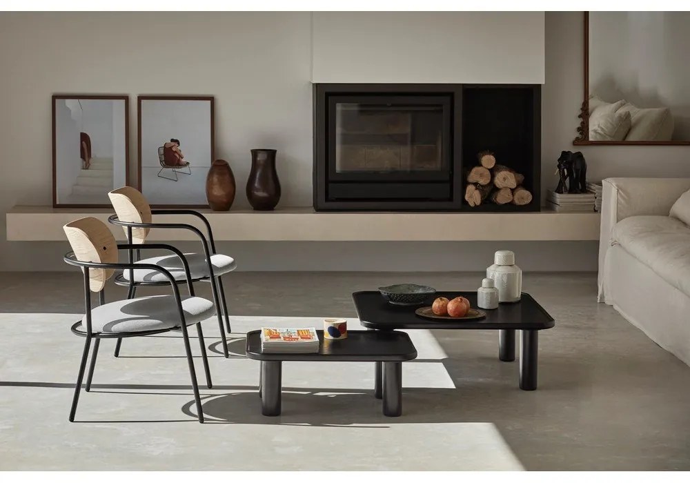 Világosszürke fotel kőrisfa dekorral Eclipse - Teulat