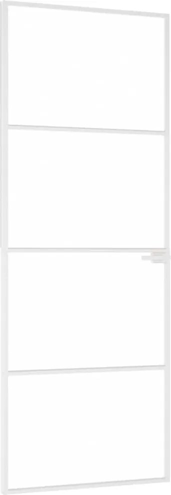 vidaXL fehér edzett üveg és alumínium vékony beltéri ajtó 76x201,5 cm