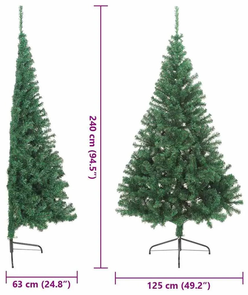 Műfenyő Elővilágított Karácsonyfa 300 LED-del Zöld 240 cm PVC