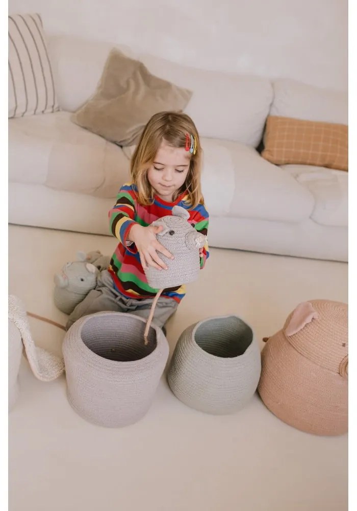 Szürke textil játéktároló kosár ø 15x15 cm Mini Renata the Rat – Lorena Canals