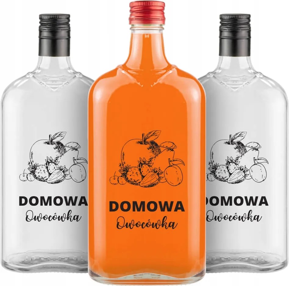 10x Palackok Klasszikus 500ml nyomott mintás Házi Gyümölcs