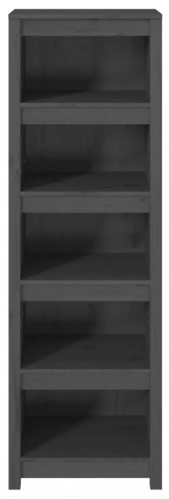 szürke tömör fenyőfa könyvszekrény 50x35x154 cm