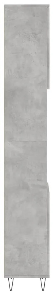 betonszürke szerelt fa fürdőszobaszekrény 30 x 30 x 190 cm