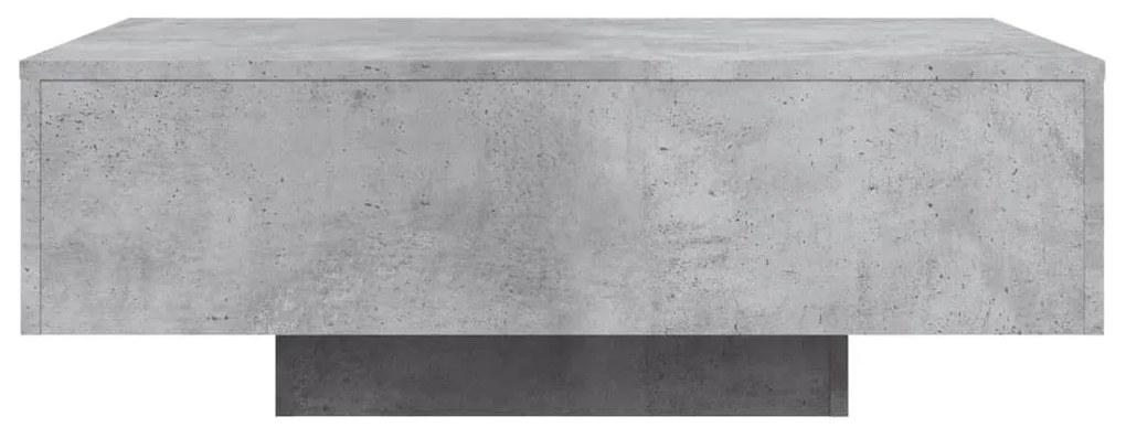betonszürke dohányzóasztal LED-lámpákkal 85 x 55 x 31 cm
