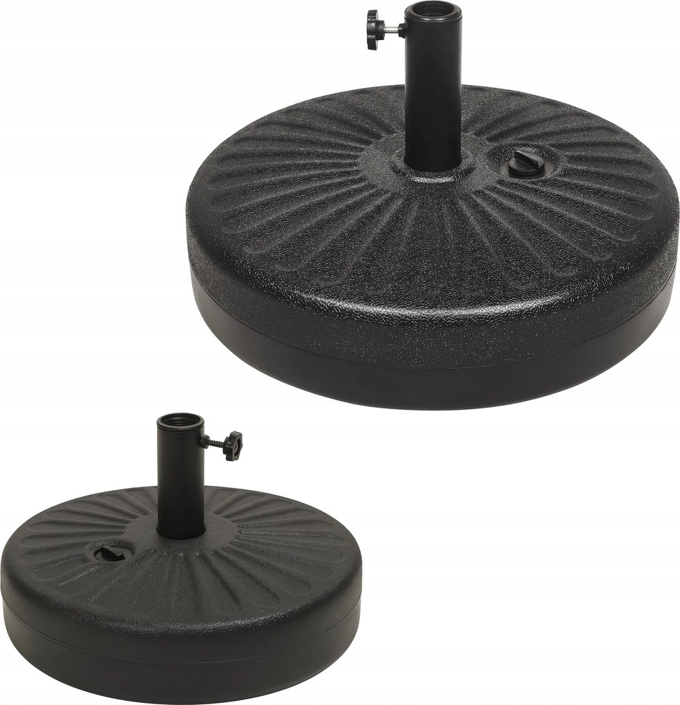 Esernyőtartó állvány 22 kg fekete könnyen használható kerti