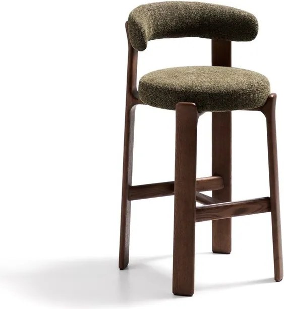 Zöld-sötét natúr színű kőrisfa bárszék (ülésmagasság 75 cm) Granite – Kave Home