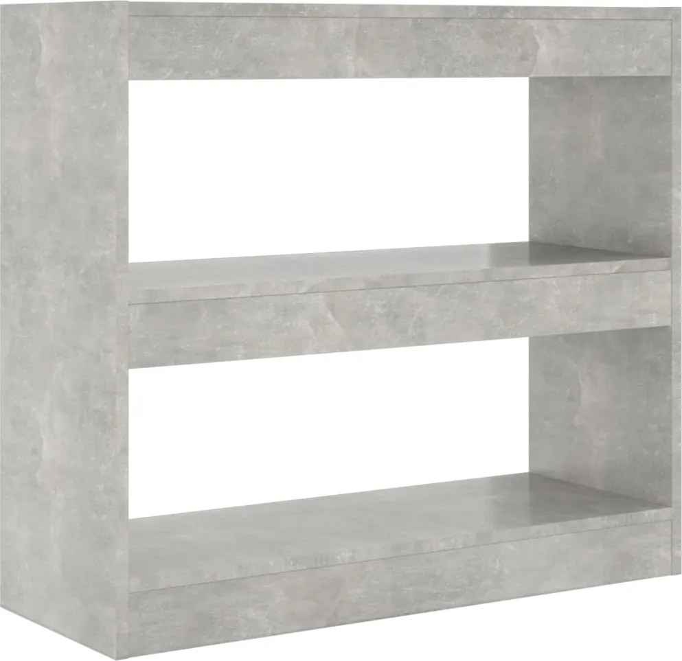 vidaXL betonszürke térelválasztó könyvszekrény 80 x 30 x 72 cm