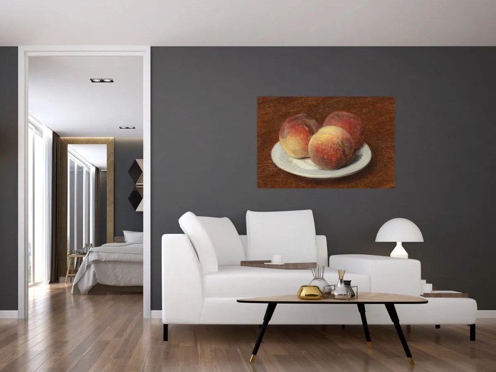 Kép - Henri Fantin-Latour, Three Peaches on a Plate, reprodukciók (90x60 cm)