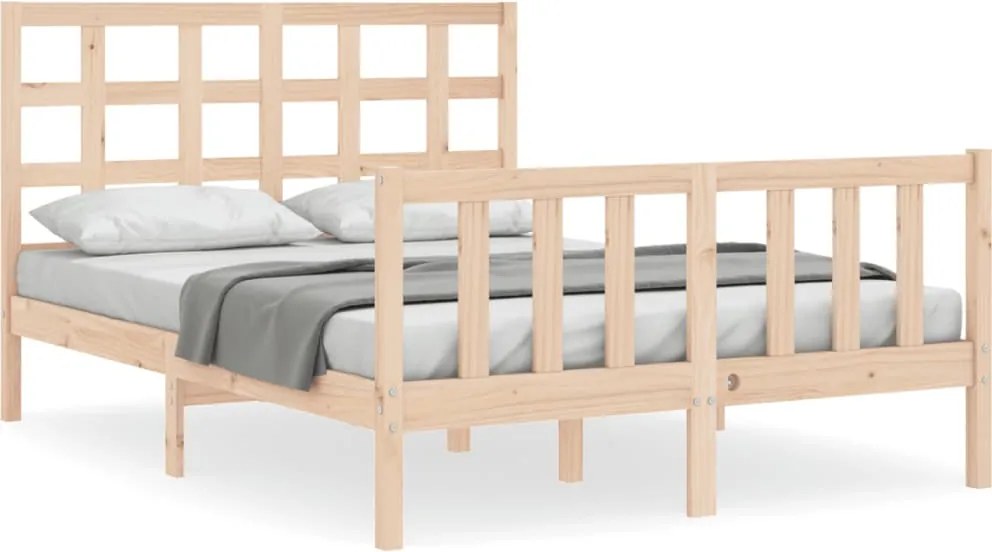 vidaXL tömör fenyőfa ágykeret ágy matrac nélkül 120 x 200 cm