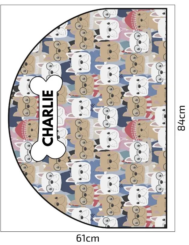 PIPPER. Védő textil falmatrica – Ív – Bulldogok Méret: 120x96cm, Indíték: névvel