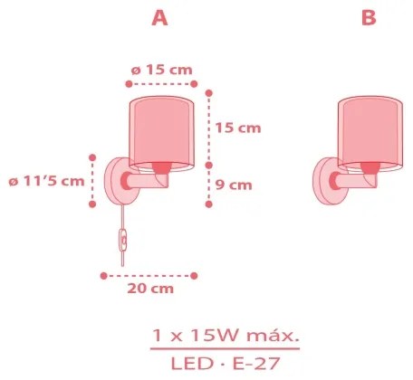 Dalber 41199 - Gyerekszoba fali lámpa RAINBOW 1xE27/15W/230V színpompás
