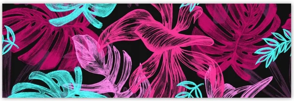 Monstera poszter 200x66 Levelek színben