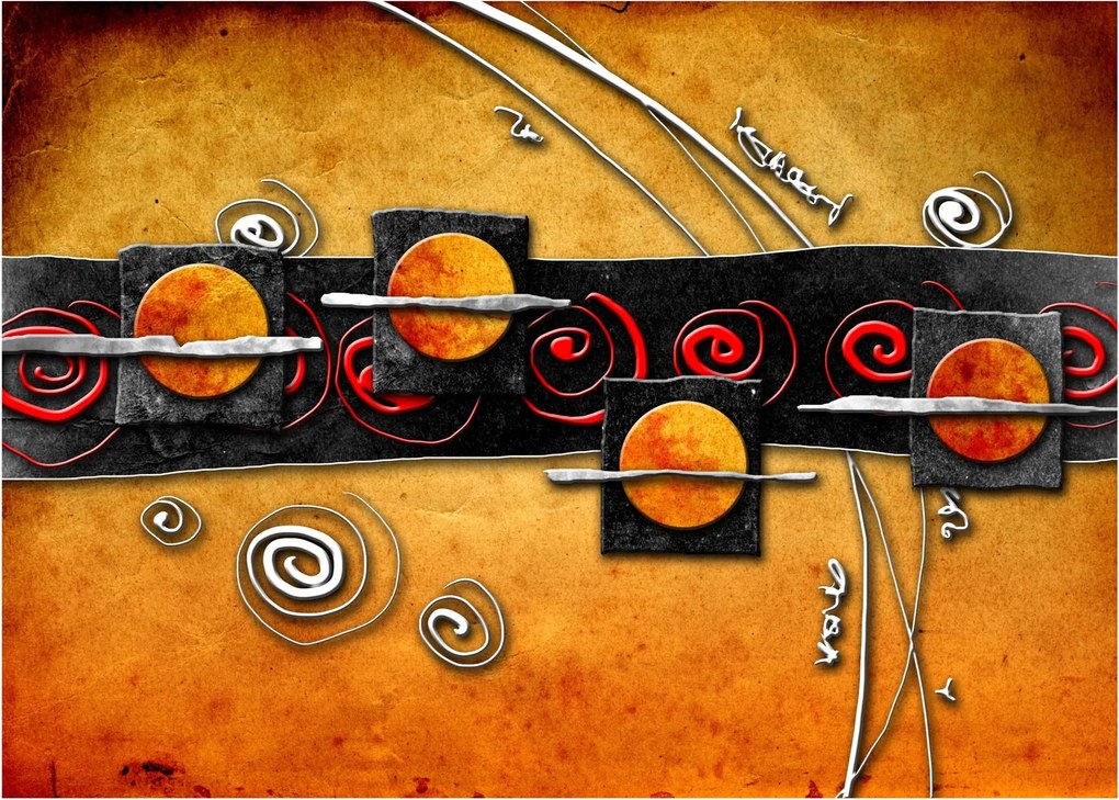 Az absztrakció képe - Bolygók (üvegen) (70x50 cm)