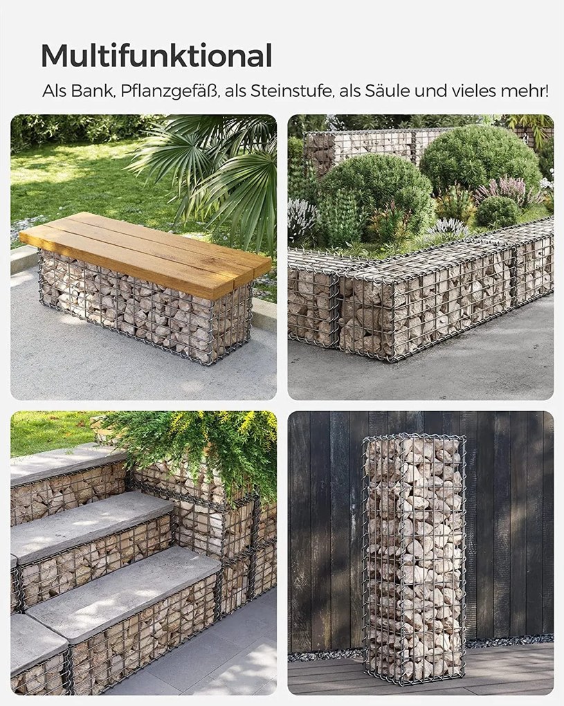 Gabion kosár, fém gabion ketrec 100 x 30 x 30 cm