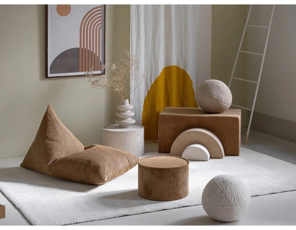 Barna kordbársony gyerek babzsákfotel Big Lounger – Wigiwama