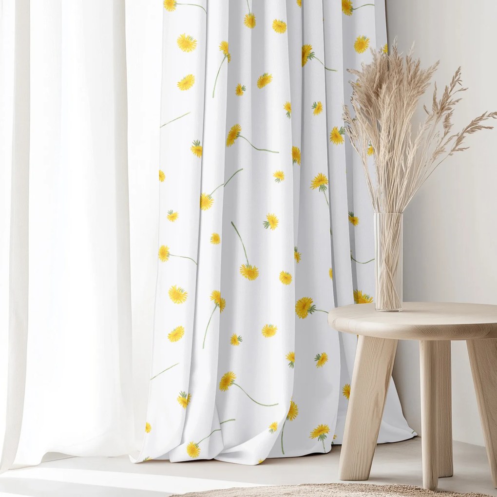 Goldea pamut drapéria - pitypangok 160x150 cm