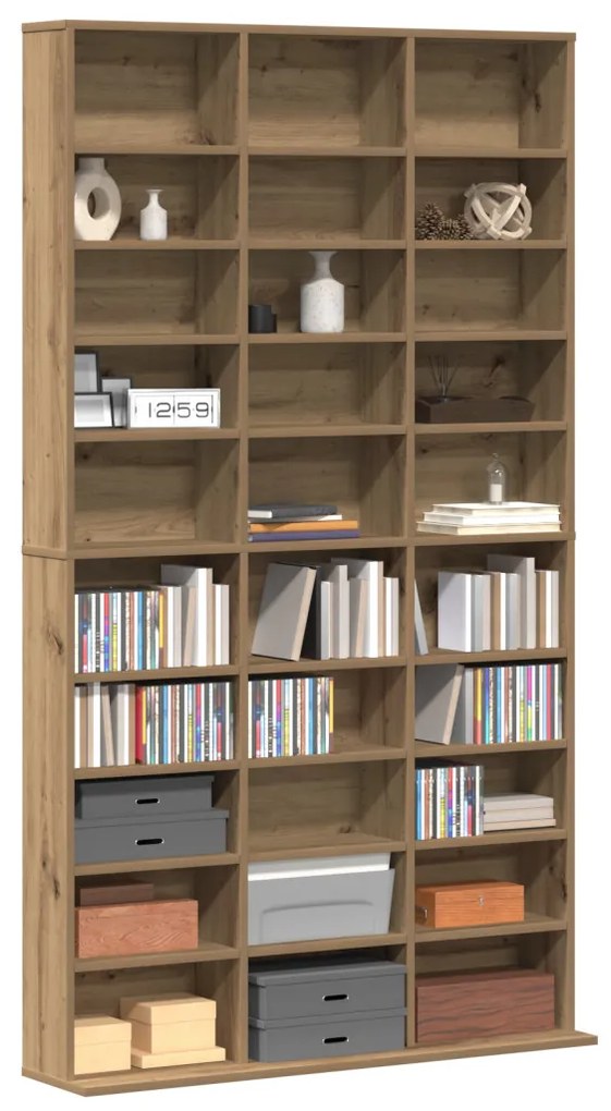 CD Szekrény Artisan Tölgyből - 101x23x177.5 cm Mérnöki Fából