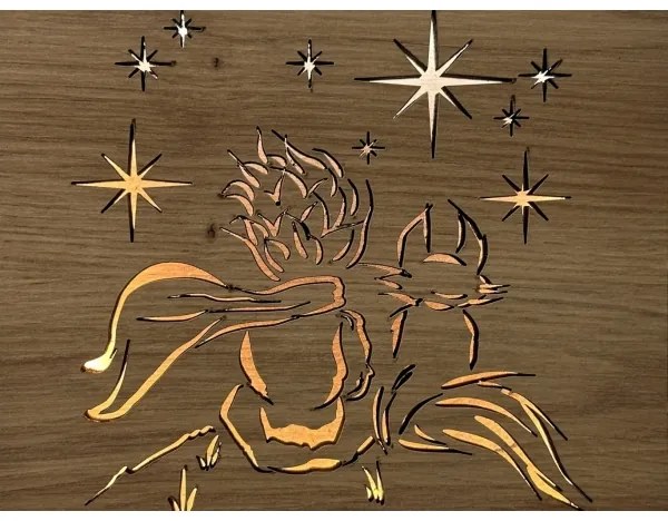 Li-Go 5788/DUB2 - LED asztali dekoráció LED/12W/230V 19x19 cm tölgy/A kis herceg