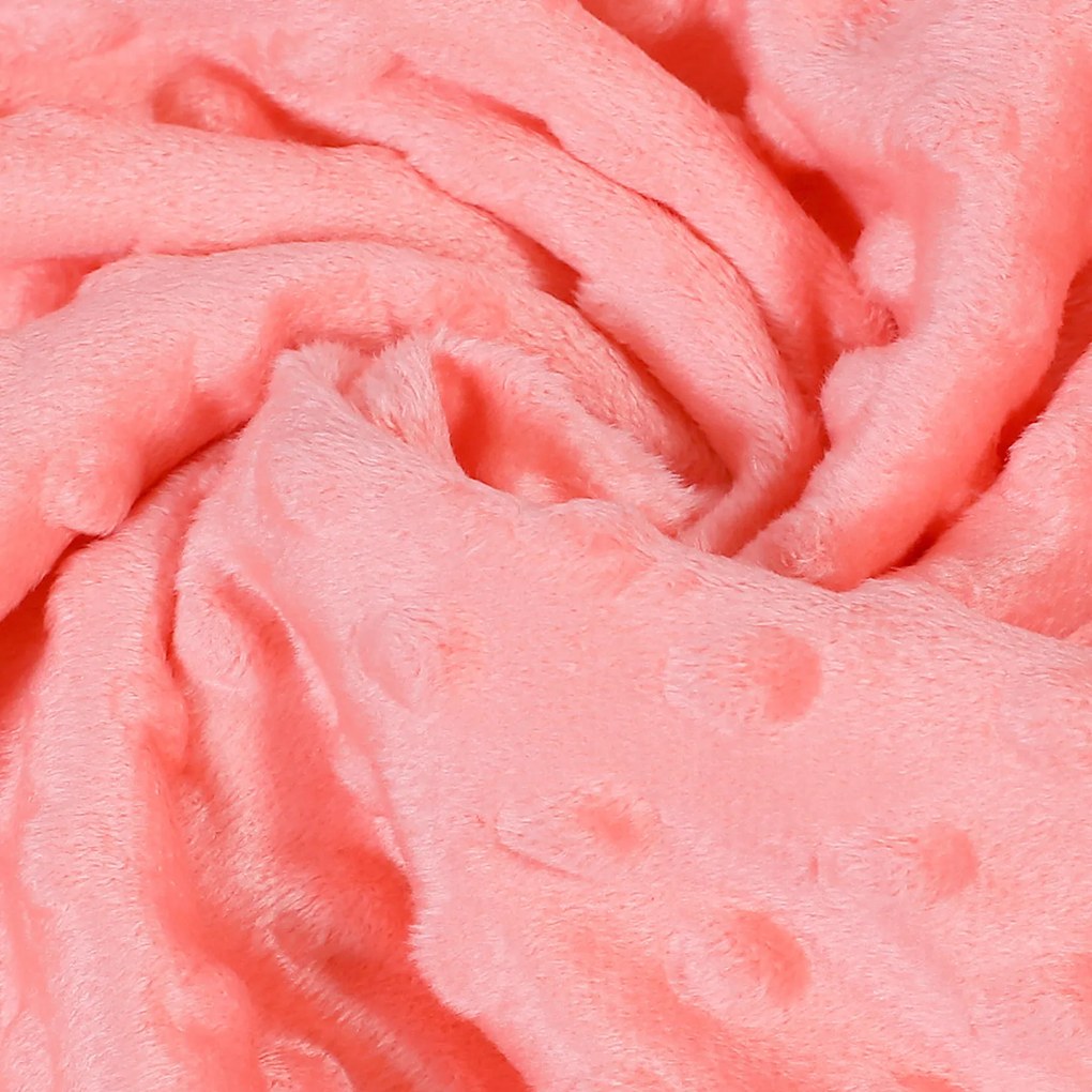 Goldea gyerek takaró minky - lazacszínű, pöttyös - 75x100 cm 75 x 100 cm