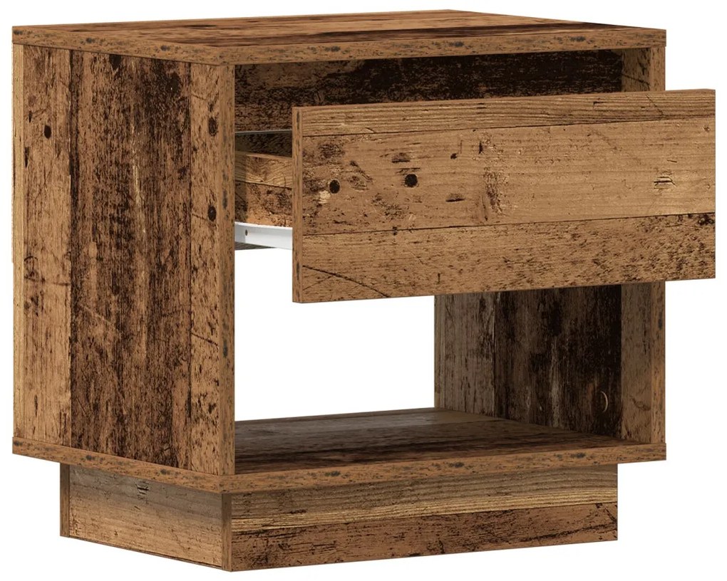 Éjjeli asztal 2 db Régi fa 45x34x45 cm Mérnökelt fa