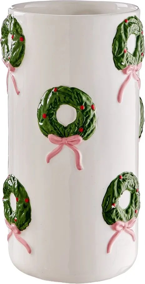 X-MAS kerámia váza 25cm, koszorúk