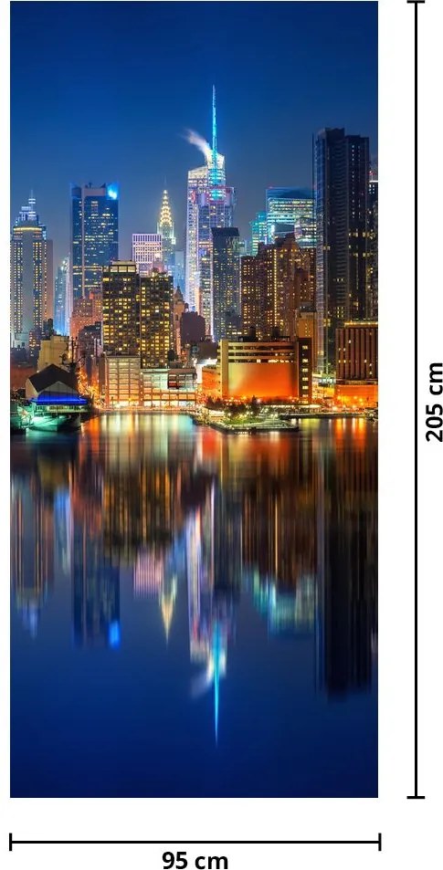Fotótapéta ajtóra - Manhattan éjjel (95x205cm)