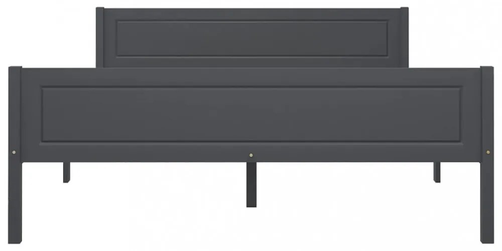 szürke tömör fenyőfa ágykeret 120 x 200 cm