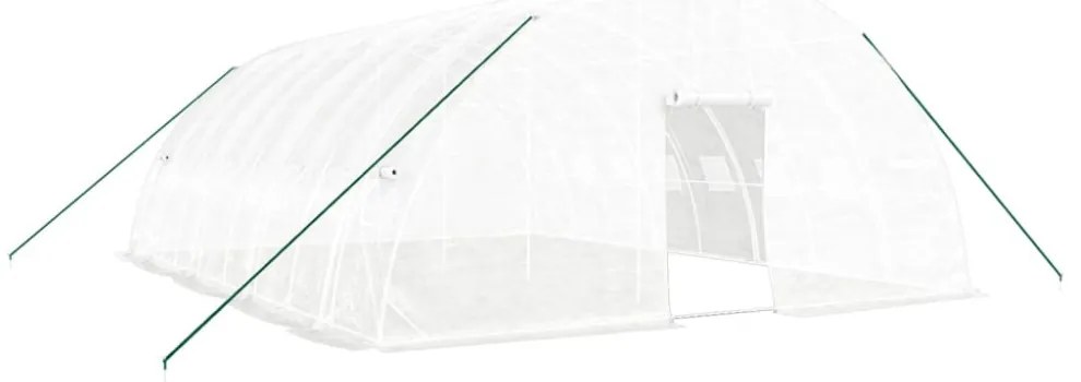 fehér acélvázas melegház 48 m² 8 x 6 x 2,85 m