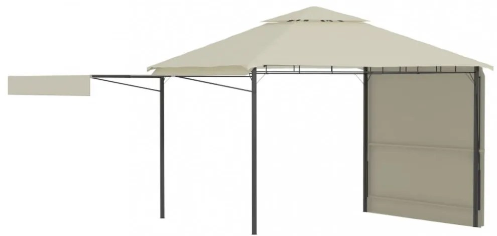 krémszínű pavilon dupla kibővített tetővel 3x3x2,75 m 180 g/m²