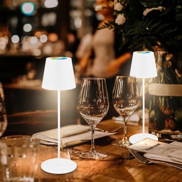 Briloner 7510016 - LED RGBW dimmelhető asztali lámpa CALIDA 2,5W/5V IP44 1200 mAh fehér