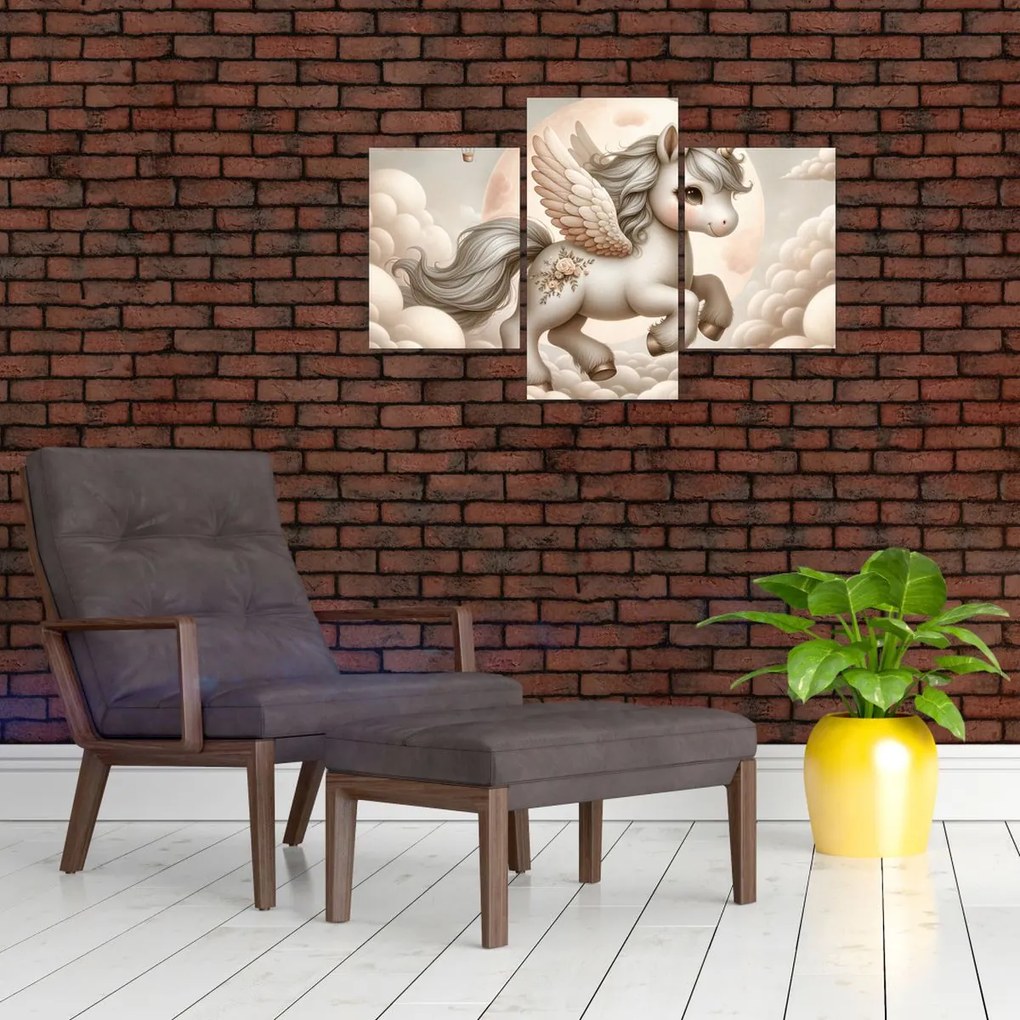 Kép - Egyszarvú a felhőkben (90x60 cm)