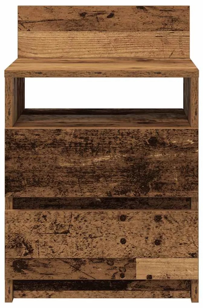 2 db antik fa színű éjjeliszekrény 2 fiókkal 40x33x60 cm