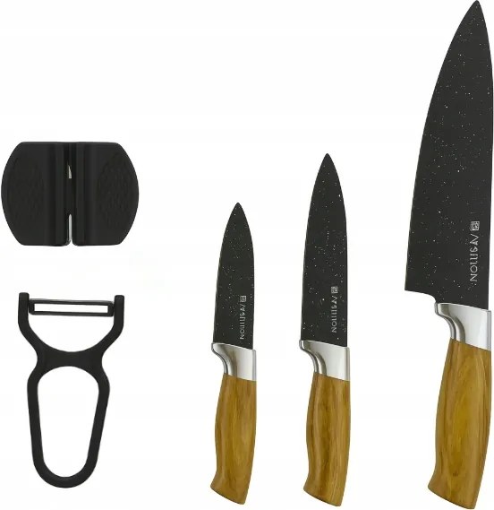 Ambition 3 db-os hámozó kés szett kétoldalas fekete barna