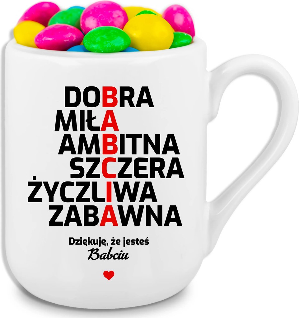 Fehér Bögre 330ml Kávé Keresztrejtvényes Ajándék Nagymamának, Sokféle Mintával